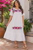 Handmade Puebla Mexico Maternity Embroidered Maxi Dress | Baby Shower Dress | Resort Vacation Dress | Comfortable Pregnancy Dress | Muslin