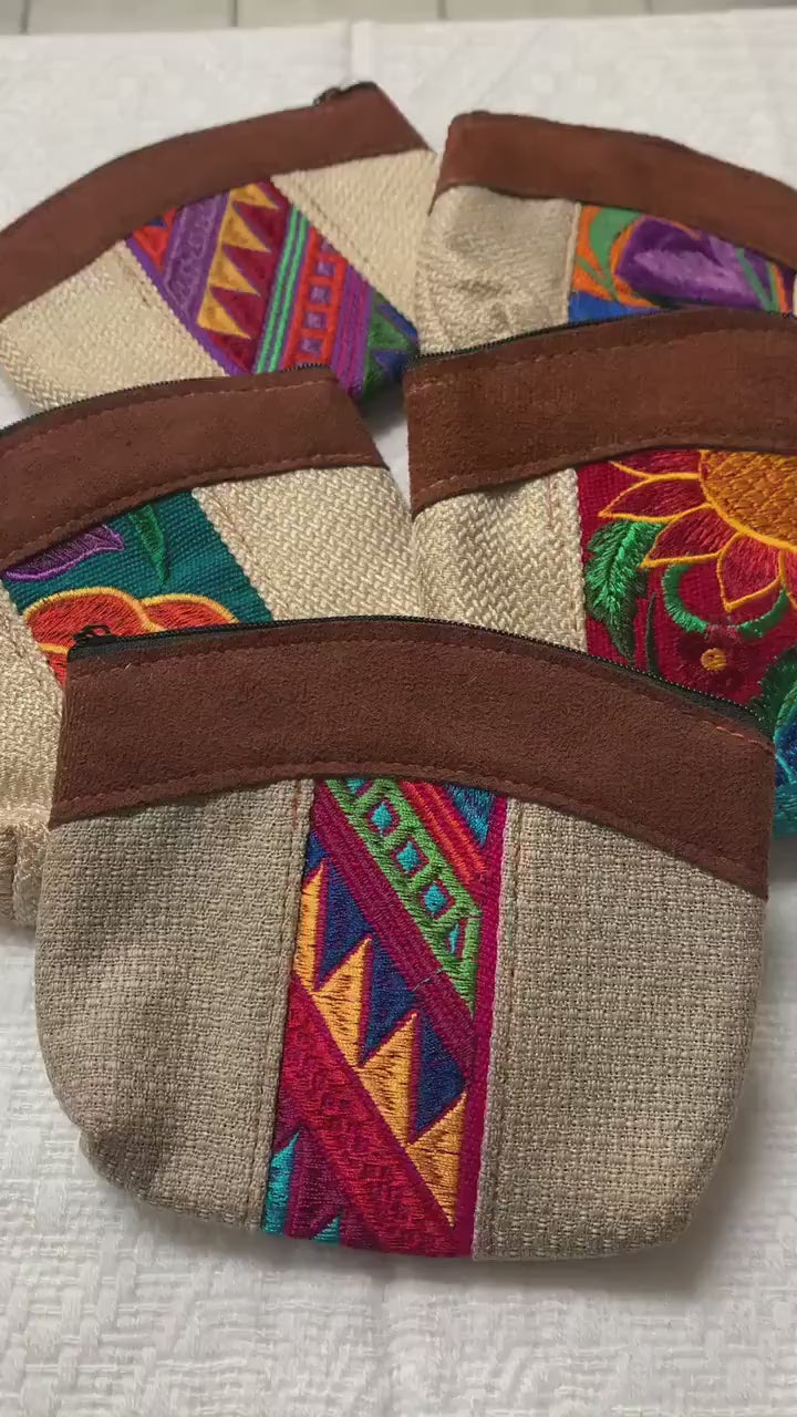 Image of Cute Handmade Coin Bags - Embroidered Coin Bags - Mexican Style Bags