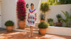 Mexican Embroidered "Laura" Dress Medium, White Floral Fiesta Dress, Puebla Style Wedding Guest Cocktail Cruise Vacation Outfit