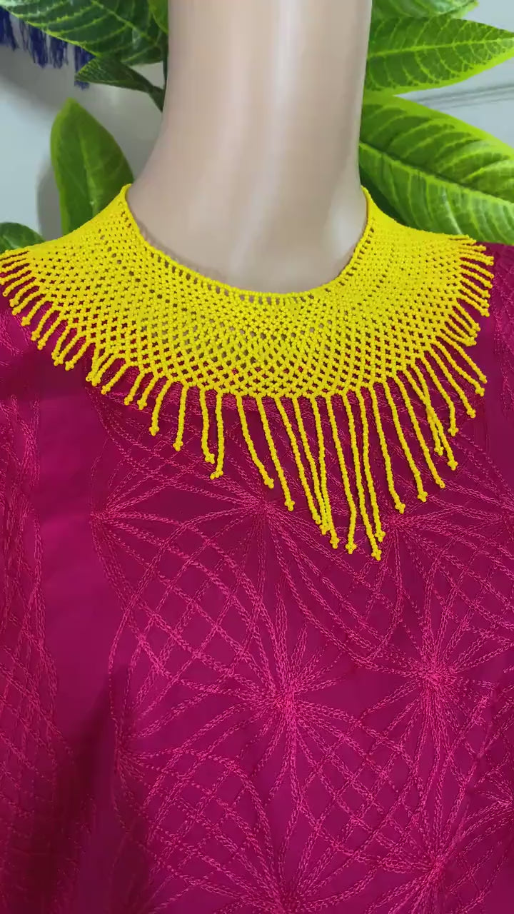 Image of Beautiful Artisanal Mexican Beaded Choker Jewelry Set - Made by our Oaxaca Artisan Partners