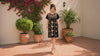 Large Black Mariposa Mexican Embroidered Dress, Gold Butterfly Fiesta Dress, Artisan Boho Dress, Wedding Guest, Cultural Event