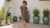 Handmade Oaxaca Huipil Dress | Wine & Old rose colors Artisan Mexican Tunic, Boho Resort Wear