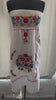 Mexican Embroidered "Lucia" Strapless Dress, Artisanal Hand-Embroidered Dress