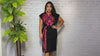 Black Embroidered Maya Dress – Artisanal Mexican Floral Design, Elegant Style