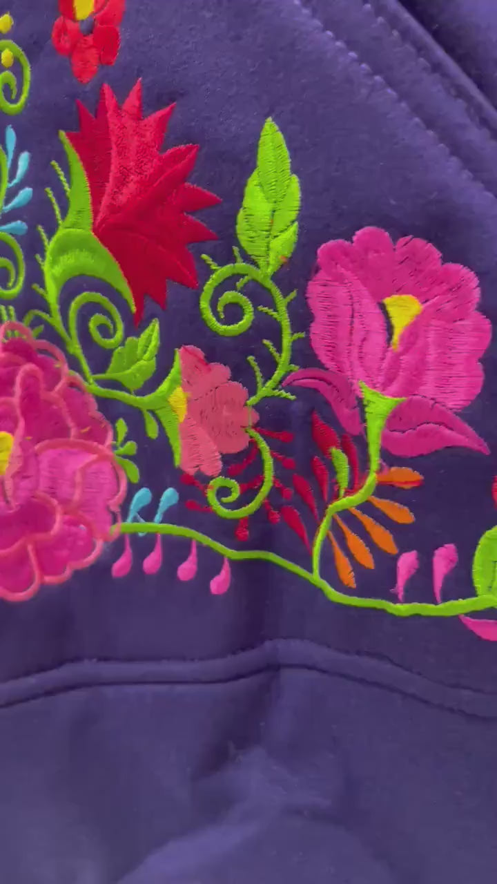 Mexican Embroidered Pullover Sweaters - Floral Embroidered Sweaters