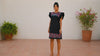 Mexican Embroidered Black "April" Dress Large, Floral Fiesta Outfit, Wedding Guest Cocktail Dress, Puebla Inspired Cruise Resort Wear
