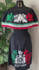 Embroidered Mexican Dress: Off-Shoulder Manta Cotton Fiesta Dress