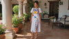 Handmade White Mexican Embroidered Midi "Grecia" Dress | Floral Butterfly Artisan Puebla Style