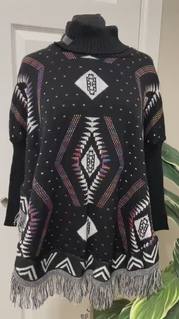 Image of Artisanal Handmade Long Sleeve Mananitas - Mexican Ponchos - Handmade Covering