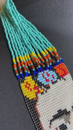 Image of Beautiful Artisanal Mexican Beaded Frida Necklace - Made by our Oaxaca Artisan Partners