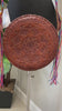 Handmade Round Leather Crossbody Purses - Embroidered Genuine Leather Bag - Boho Leather Purse