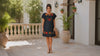 Mexican Denim Dress, Hand Embroidered Chiapas Dress, Floral Mexican Dress, Blue Boho Dress, Fiesta Dress, Artisan Folk Dress