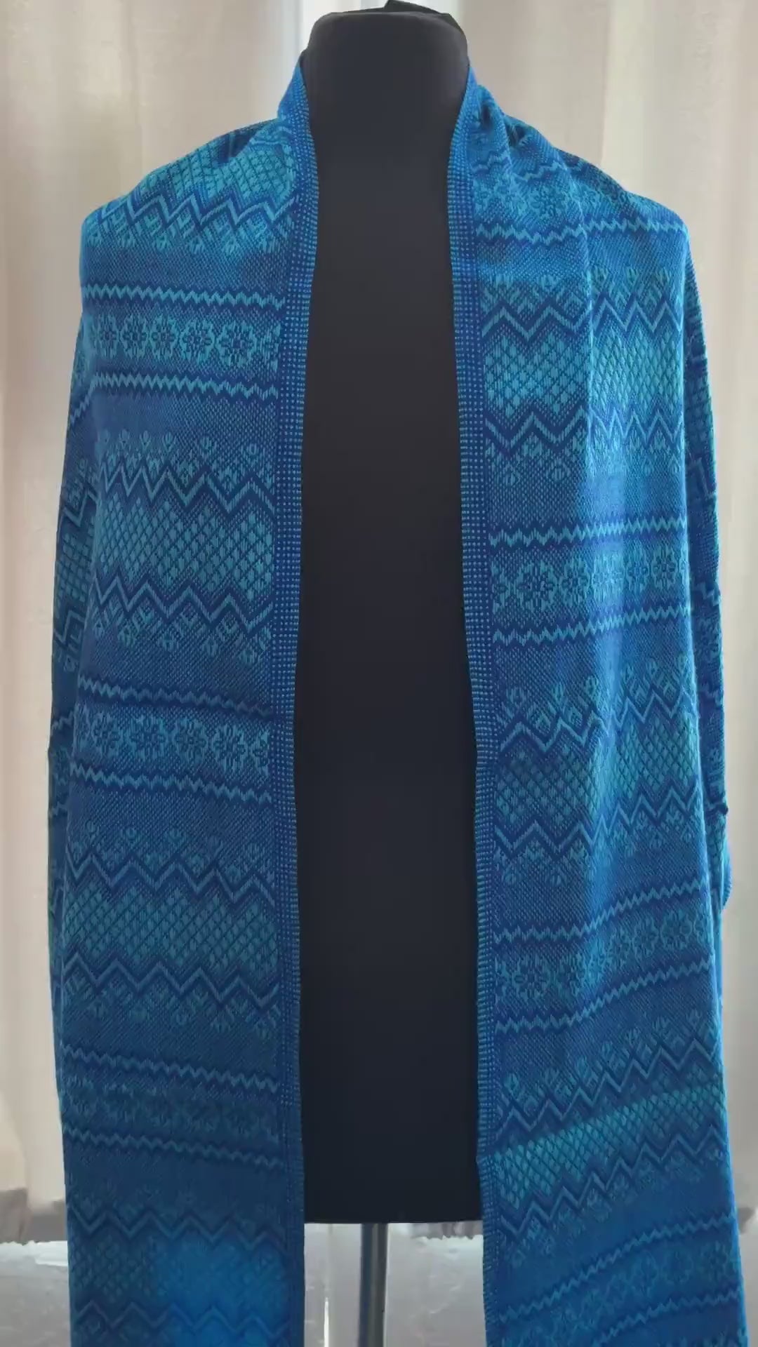 Image of Handmade Mexican Rebozo Shawl: Artisan Cotton Blend Wrap