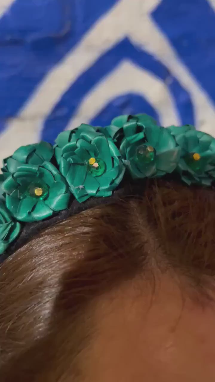 Image of Beautiful Handwoven Palm Leaf Flower Headbands