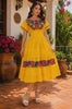 Mexican Hand-Embroidered White Floral Maxi Dress – Artisan Cross-Stitch Boho Summer Dress